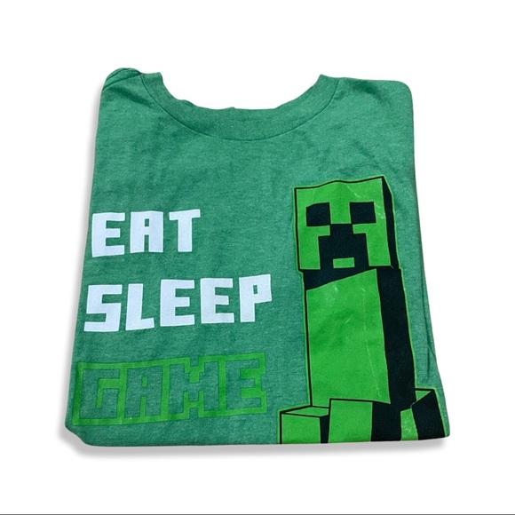 Kids Short Sleeve Minecraft Graphic T-Shirt - Picture 1 of 5